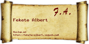 Fekete Albert névjegykártya