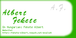 albert fekete business card